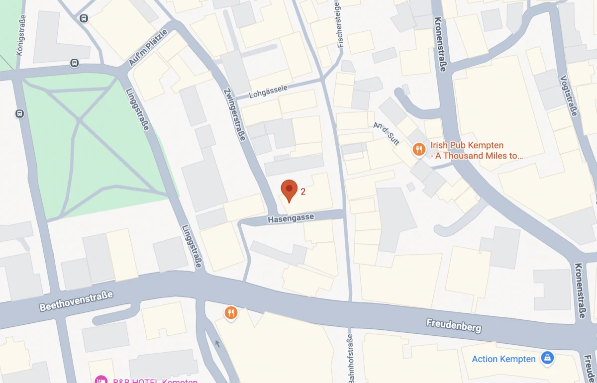 Karte: Zwingerstraße 2, 87435 Kempten
